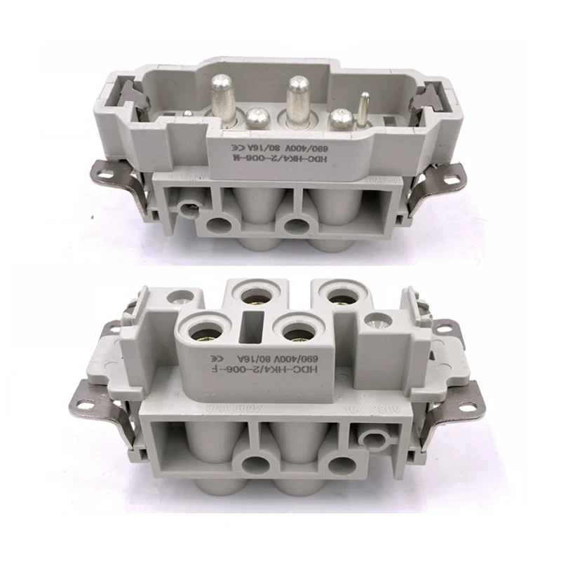 Connettore per carichi pesanti con inserto a 4+2 pin da 80 A